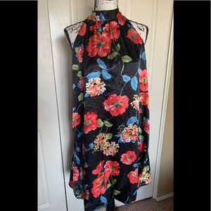 Chesley Silk Like Floral Halter Dress